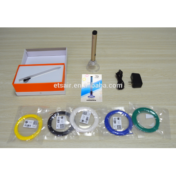 High Quality Etsair 2017 New Low Temperature Kids Toy 3D Printer Pen Drawing Starter Kit With PCL Filament For Gift